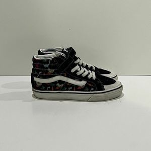 Vans Of The Wall Kids 721454 Black Lace Up High Top Skateboard Shoes Size 5